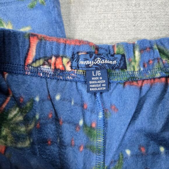 Tommy Bahama Men LG Santa Tropical Palm Tree Fleece Pajama Pants Gift Beach EUC - Picture 5 of 7